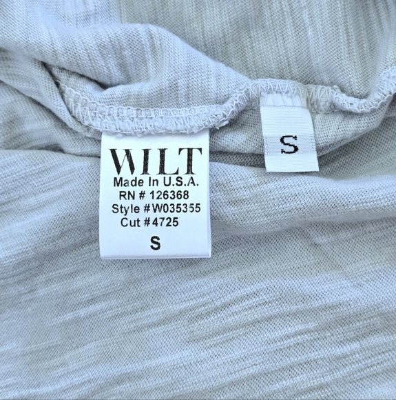 Wilt🥀 Dusty Blue💙-Grey🩶 Slub Knit V-Neck Top - NWT - Picture 5 of 15